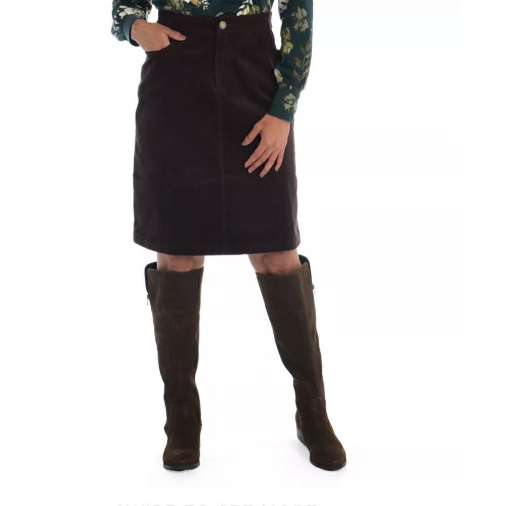 EXCELLENT CONDITION ROHAN RIDGEWAY TAN CORDUROY SKIRT SIZE 16